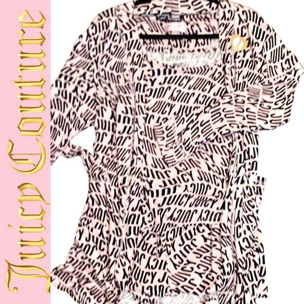 Juicy Couture Extreme‎ Logo 3-Piece Robe, Short, & Cami PJ Set